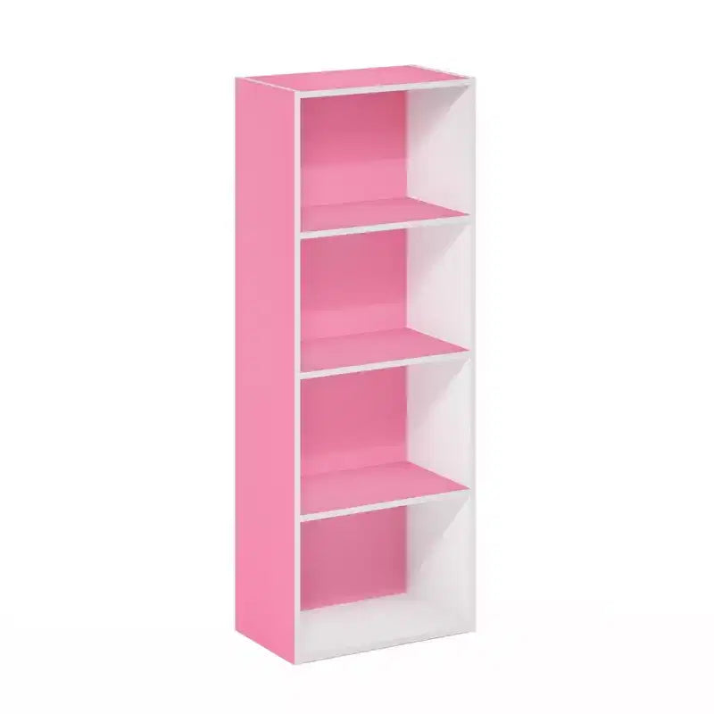 Furinno 4-Tier Open Bookcase 4-Cube Display Cabinet Floor Standing Storage Shelves Bookcase