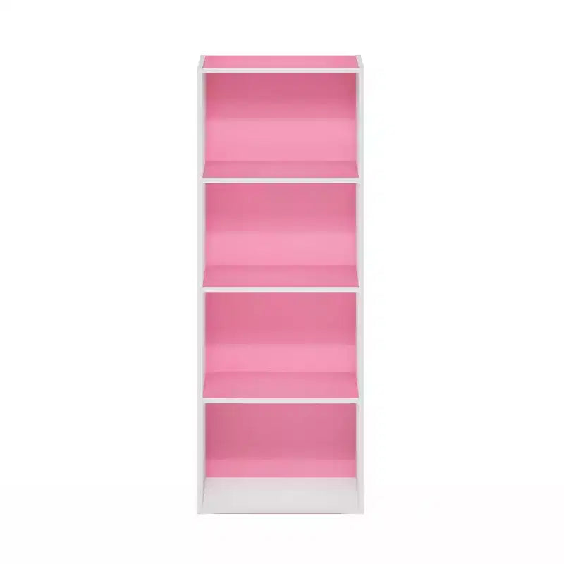 Furinno 4-Tier Open Bookcase 4-Cube Display Cabinet Floor Standing Storage Shelves Bookcase