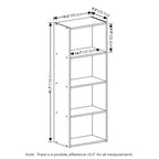 Furinno 4-Tier Open Bookcase 4-Cube Display Cabinet Floor Standing Storage Shelves Bookcase