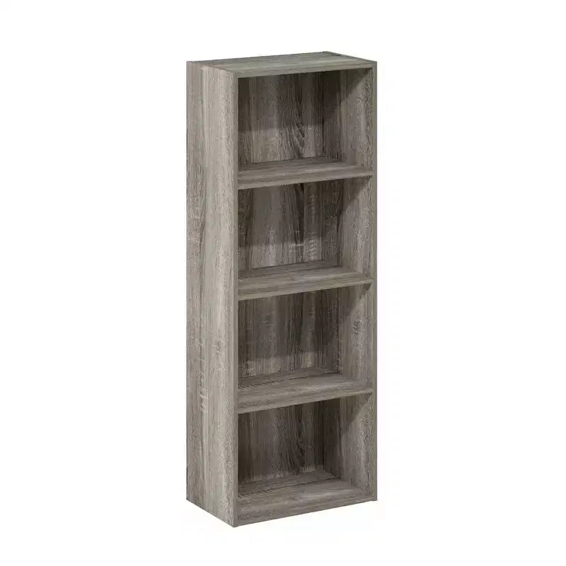 Furinno 4-Tier Open Bookcase 4-Cube Display Cabinet Floor Standing Storage Shelves Bookcase