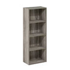 Furinno 4-Tier Open Bookcase 4-Cube Display Cabinet Floor Standing Storage Shelves Bookcase