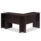 Furinno Scrivania ad angolo a L per computer, tavolo da studio e gaming con librerie aperte, espresso