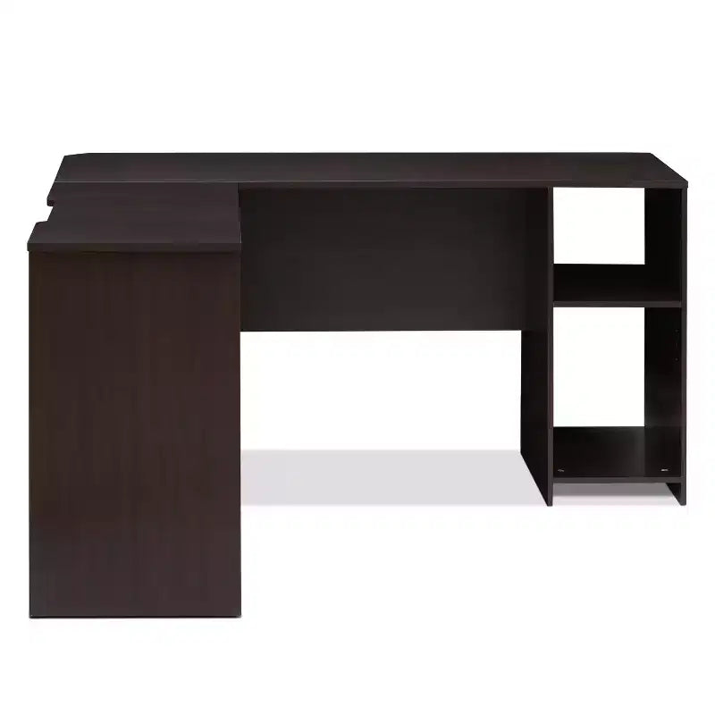 Furinno Scrivania ad angolo a L per computer, tavolo da studio e gaming con librerie aperte, espresso