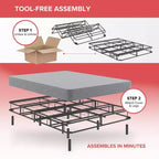 Hollywood Bed Frame Emerge Base Materasso Pieghevole con Gambe Collegabili Nere