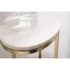 Kate and Laurel Natalli Oval Metal C Table, 14x9x28, Gold