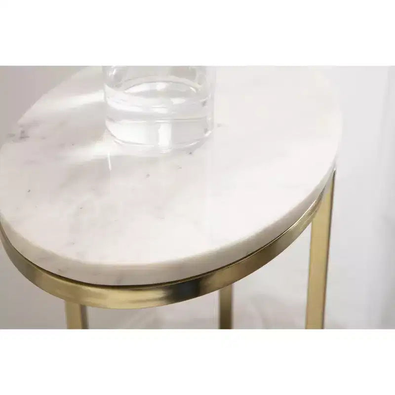 Kate and Laurel Natalli Oval Metal C Table, 14x9x28, Gold