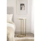 Kate and Laurel Natalli Oval Metal C Table, 14x9x28, Gold