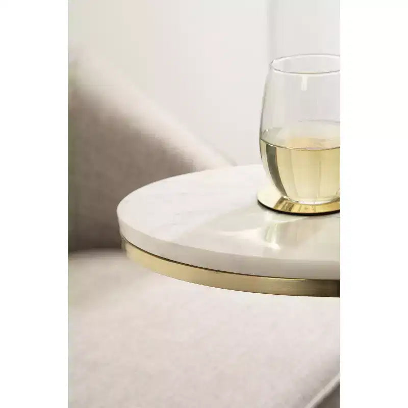 Kate and Laurel Natalli Oval Metal C Table, 14x9x28, Gold