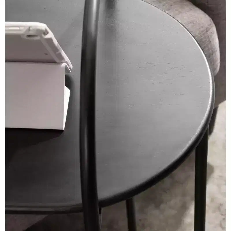 Tavolino a C in legno Capsule Kate e Laurel Caplan, 20x13,75x32,75, nero