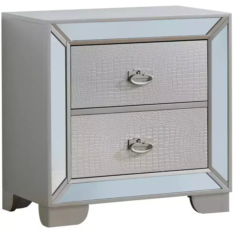 Passion Furniture Hollywood Hills 2-Drawer Nightstand (28 in. H x 28 in. W x 17 in. D)
