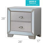 Passion Furniture Hollywood Hills 2-Drawer Nightstand (28 in. H x 28 in. W x 17 in. D)