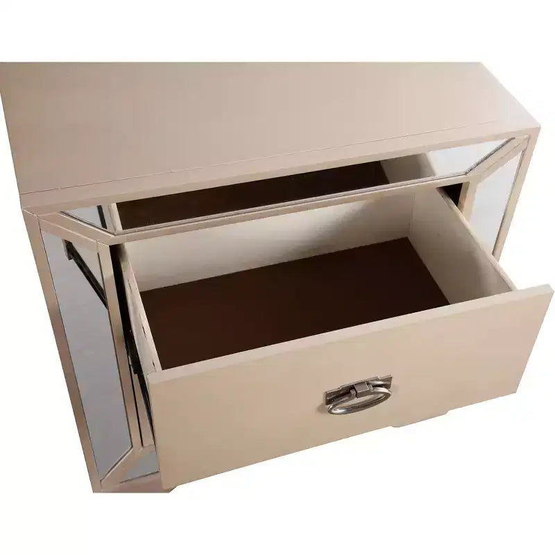 Passion Furniture Hollywood Hills 2-Drawer Nightstand (28 in. H x 28 in. W x 17 in. D)