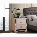 Passion Furniture Hollywood Hills 2-Drawer Nightstand (28 in. H x 28 in. W x 17 in. D)
