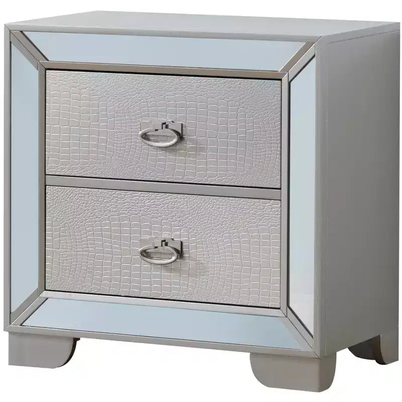 Passion Furniture Hollywood Hills 2-Drawer Nightstand (28 in. H x 28 in. W x 17 in. D)