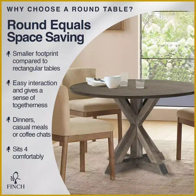 Alfred Round Dining Table - Finch