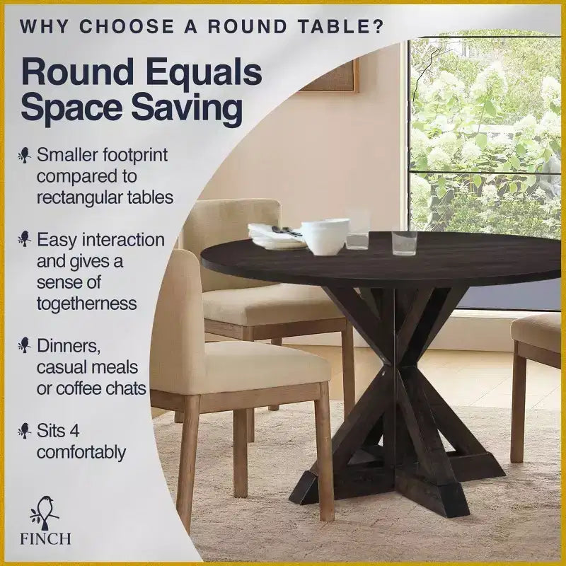 Alfred Round Dining Table - Finch