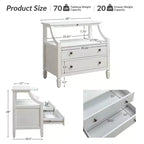 Bernadette Modern 2 - Tavolino da Notte con 2 Cassetti con Prese Integrate e Vassoio Portaoggetti Estraibile Set di 2|HULALA HOME