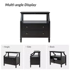 Bernadette Modern 2 - Tavolino da Notte con 2 Cassetti con Prese Integrate e Vassoio Portaoggetti Estraibile Set di 2|HULALA HOME