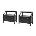 Bernadette Modern 2 - Drawer end table with Built-In Outlets and Pull-Out Storage Tray Set of 2|HULALA HOME