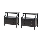 Bernadette Modern 2 - Drawer end table with Built-In Outlets and Pull-Out Storage Tray Set of 2|HULALA HOME