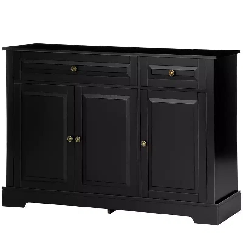 HOMCOM Sideboard Buffet Cabinet, Modern Kitchen Cabinet with 2 Drawers and Adjustable Shelves, Coffee Bar Cabinet for Living Room