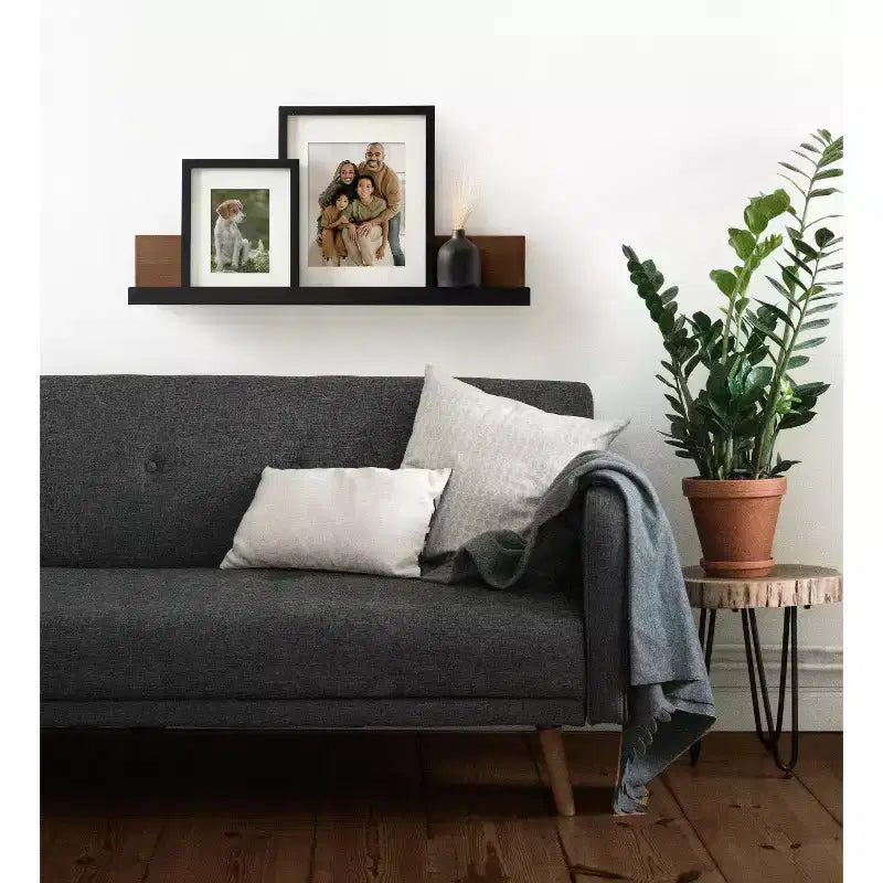 Kate and Laurel Ubbard Rectangle MDF Floating Shelf, 30x4, Walnut Brown