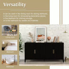 Credenza Caratteristica in Legno, Armadietto Contenitore con Maniglie in Metallo per Corridoio, Ingresso, Soggiorno, Camera da Letto - ModernLuxe