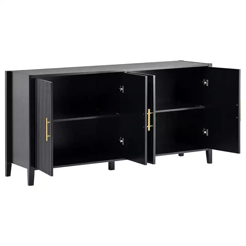 Credenza Caratteristica in Legno, Armadietto Contenitore con Maniglie in Metallo per Corridoio, Ingresso, Soggiorno, Camera da Letto - ModernLuxe