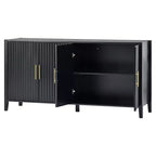 Credenza Caratteristica in Legno, Armadietto Contenitore con Maniglie in Metallo per Corridoio, Ingresso, Soggiorno, Camera da Letto - ModernLuxe