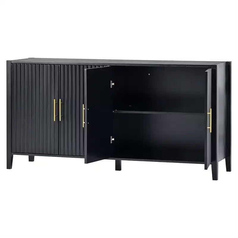 Credenza Caratteristica in Legno, Armadietto Contenitore con Maniglie in Metallo per Corridoio, Ingresso, Soggiorno, Camera da Letto - ModernLuxe