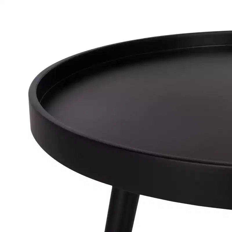 Fritz Round Tray Top Side Table - ACC4204A - Black - Safavieh