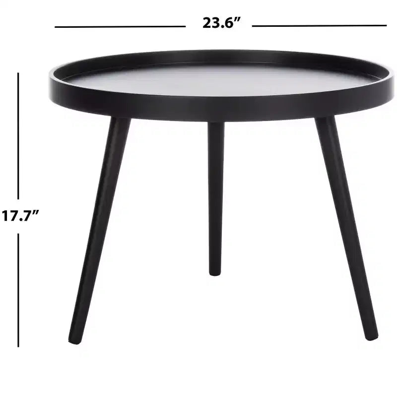 Fritz Round Tray Top Side Table - ACC4204A - Black - Safavieh
