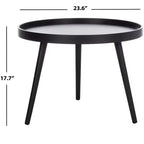 Fritz Round Tray Top Side Table - ACC4204A - Black - Safavieh