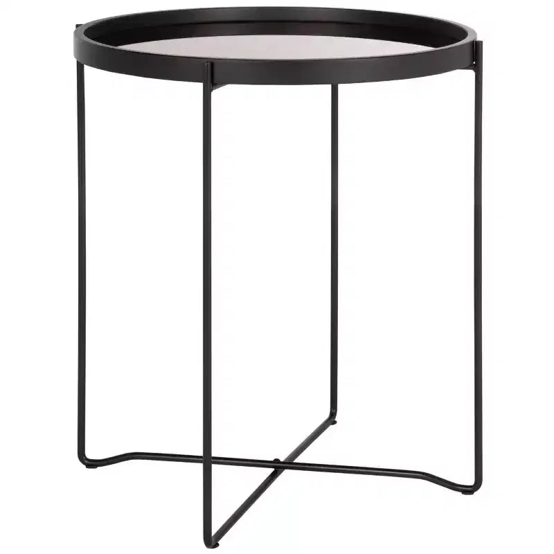 Ruby Small Round Tray Top Accent Table - ACC4206A - Rose Gold/Black - Safavieh