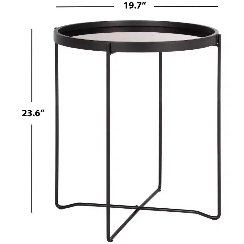 Tavolino d'appoggio Ruby Small Round con vassoio superiore - ACC4206A - Oro rosa/Nero - Safavieh
