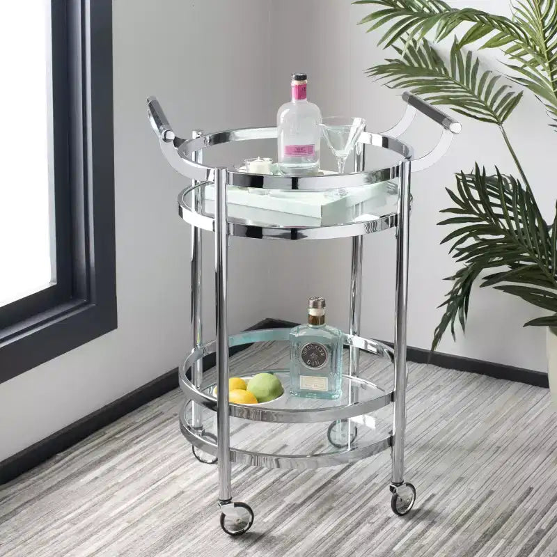 Sienna 2 Tier Round Bar Cart - BCT8001 - Safavieh