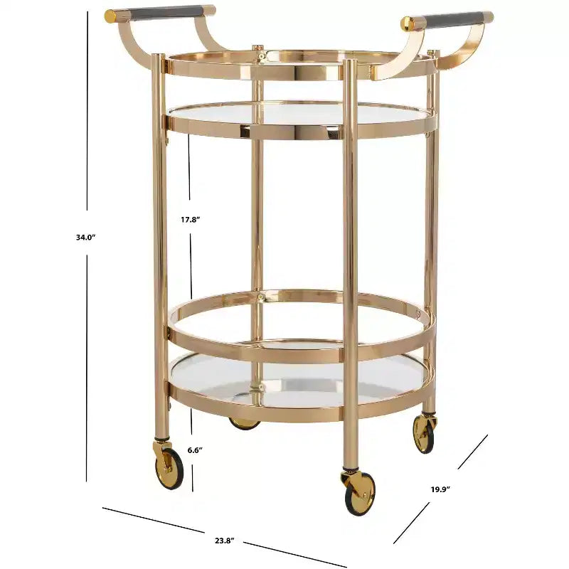 Sienna 2 Tier Round Bar Cart - BCT8001 - Safavieh