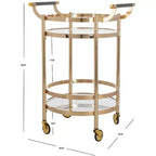 Sienna 2 Tier Round Bar Cart - BCT8001 - Safavieh