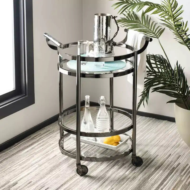 Sienna 2 Tier Round Bar Cart - BCT8001 - Safavieh