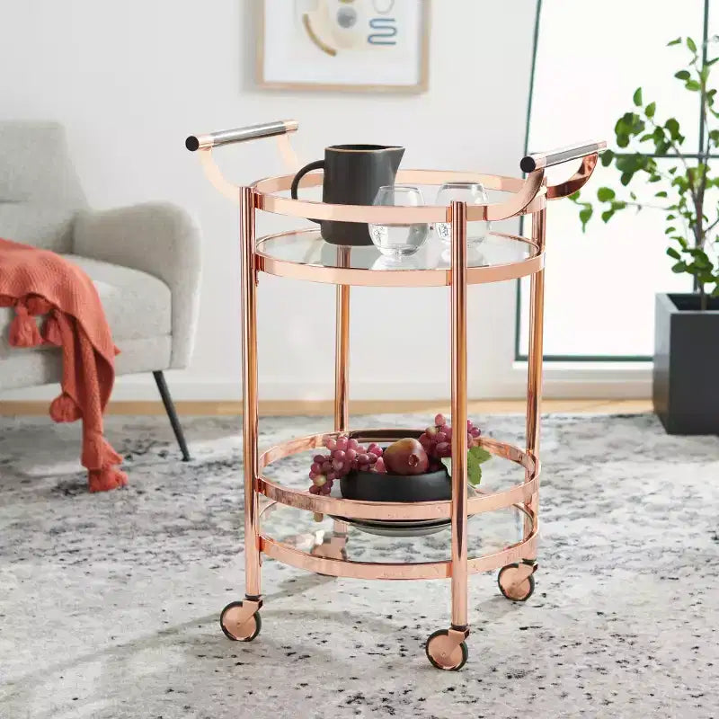 Sienna 2 Tier Round Bar Cart - BCT8001 - Safavieh