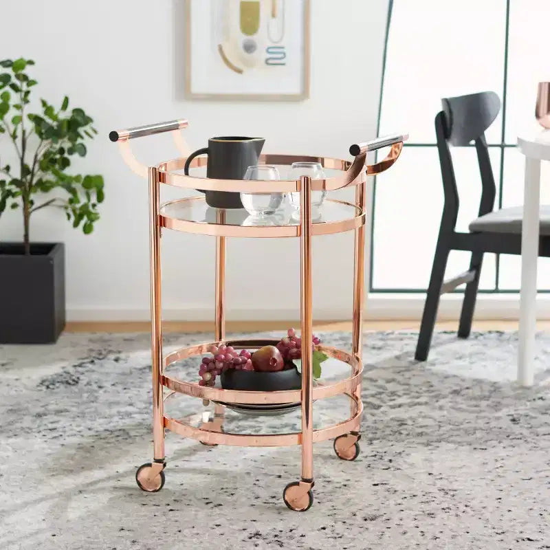 Sienna 2 Tier Round Bar Cart - BCT8001 - Safavieh