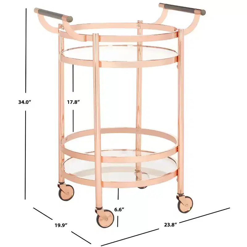 Sienna 2 Tier Round Bar Cart - BCT8001 - Safavieh
