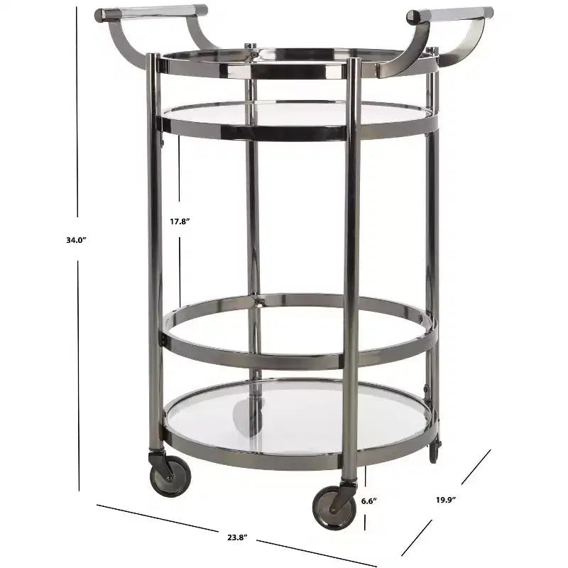 Sienna 2 Tier Round Bar Cart - BCT8001 - Safavieh