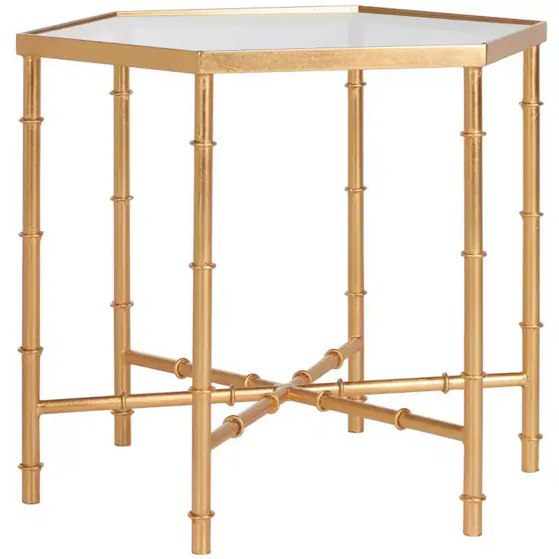 Kerri Accent Table - FOX2517B - Gold/Clear - Safavieh Couture