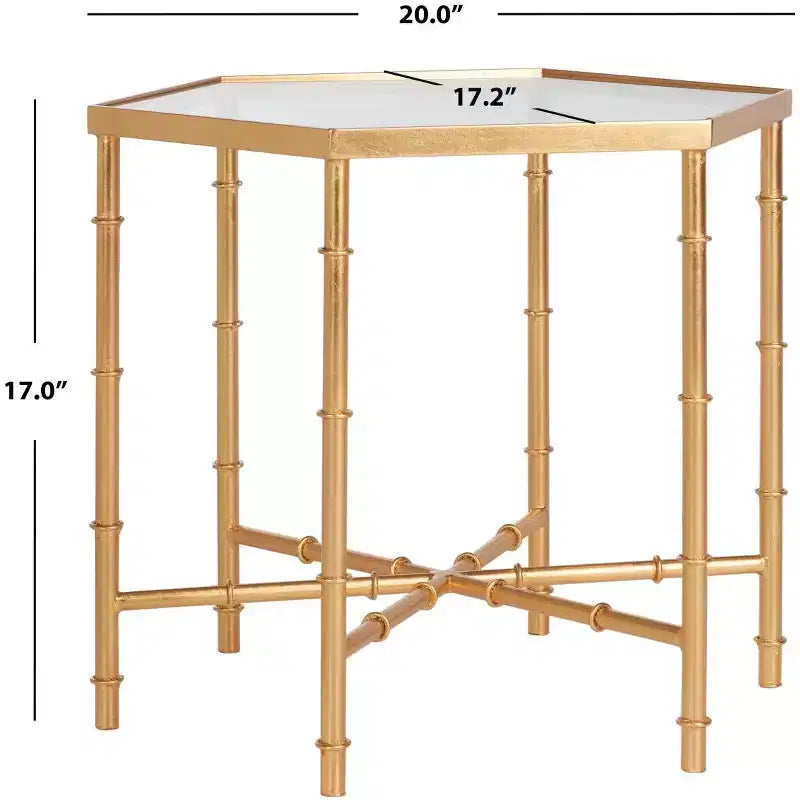 Kerri Accent Table - FOX2517B - Gold/Clear - Safavieh Couture