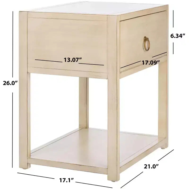 Sadie 1 Drawer 1 Shelf Nightstand - NST9201 - Safavieh