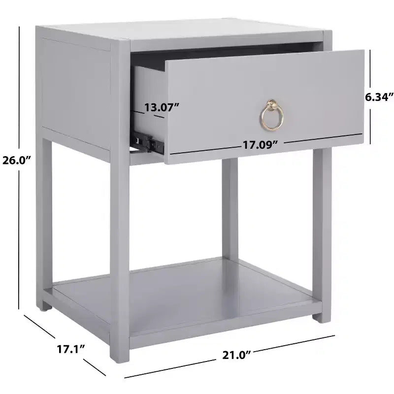 Sadie 1 Drawer 1 Shelf Nightstand - NST9201 - Safavieh