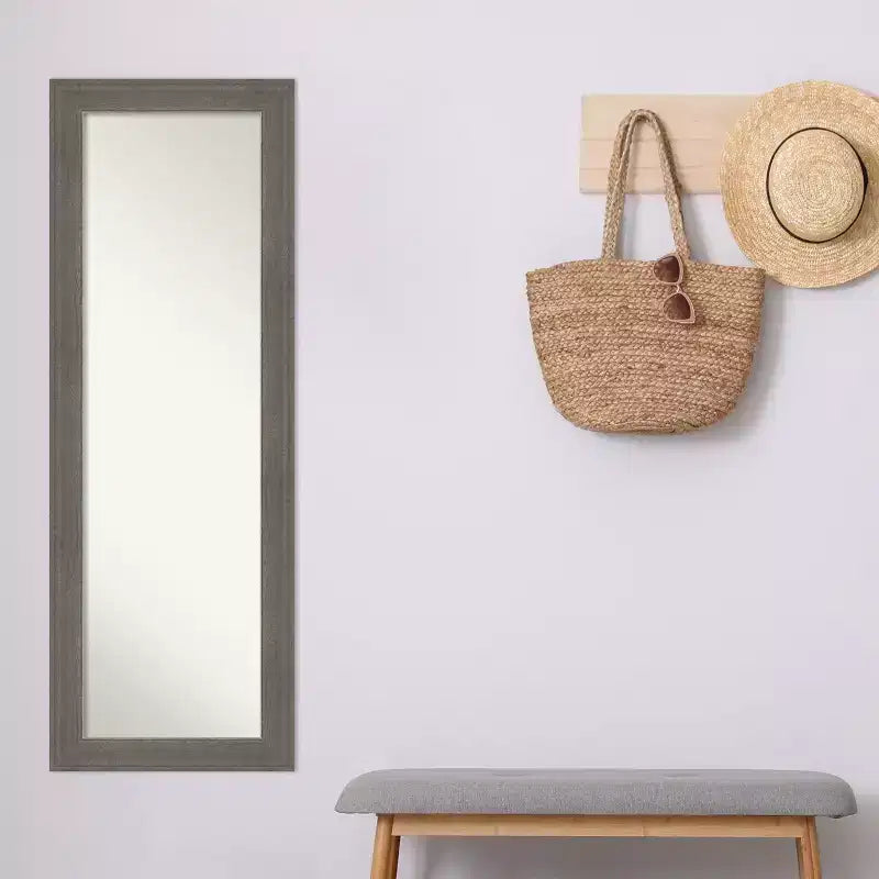 Amanti Art Alta Non-Beveled Framed Full-Length On the Door Mirror