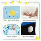 Costway Divano per Bambini Poltrona Imbottita per Bambini Telaio in Legno Divanetto per Bambini Blu