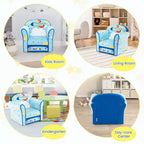 Costway Divano per Bambini Poltrona Imbottita per Bambini Telaio in Legno Divanetto per Bambini Blu